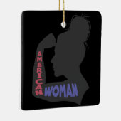 Amerikaanse vrouw donkergrijs keramisch ornament (Rechts)