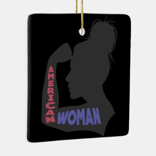 Amerikaanse vrouw donkergrijs keramisch ornament (Rechts)