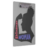 Amerikaanse vrouw donkergrijs klembord (Rechts)