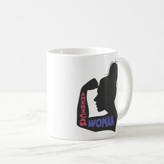 Amerikaanse vrouw donkergrijs koffiemok (Voorkant rechts)