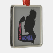 Amerikaanse vrouw donkergrijs metalen ornament (Rechts)