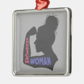 Amerikaanse vrouw donkergrijs metalen ornament (Links)