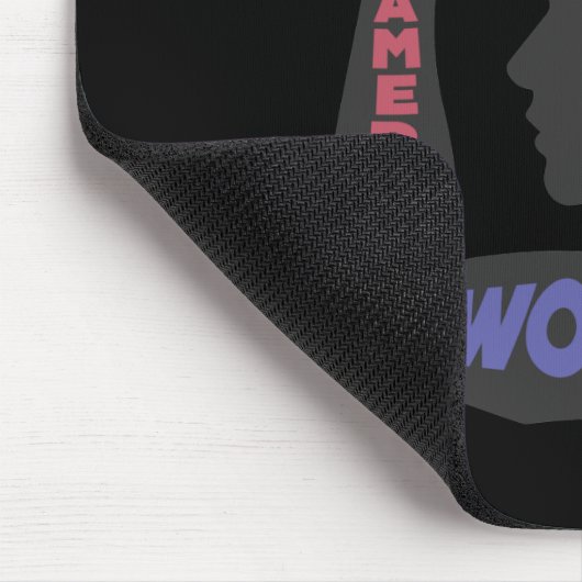 Amerikaanse vrouw donkergrijs muismat (Hoek)