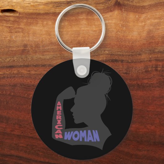 Amerikaanse vrouw donkergrijs sleutelhanger (Voorkant)