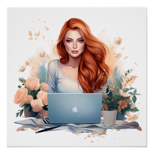 Amerikaanse vrouw influencer maker vlogger youtube perfect poster (Voorkant)