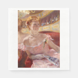 Amerikaanse vrouw met een parelachtig Ketting en e Servet