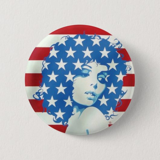 Amerikaanse vrouw ronde button 5,7 cm (Voorkant)