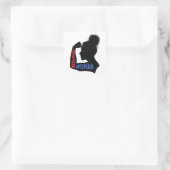 Amerikaanse vrouw vierkante sticker (Tas)