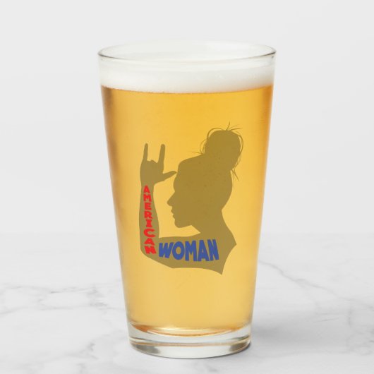 Amerikaanse vrouw waar ik van hou glas (Voorkant gevuld)