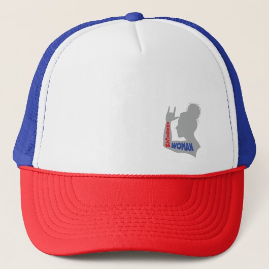 Amerikaanse vrouw waar ik van hou trucker pet (Voorkant)