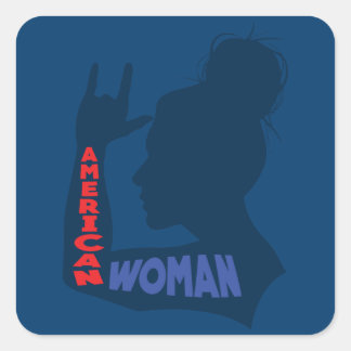 Amerikaanse vrouw waar ik van hou vierkante sticker