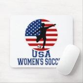 Amerikaanse vrouwenvoetbal muismat (Met muis)