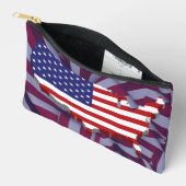 Amerikaanse VS kaart op rood-wit gestreepte achter Etui (Open)