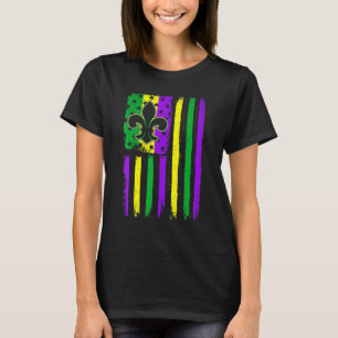 Amerikaanse VS-vlag Mardi Gras-carnaval Funny Fest T-shirt