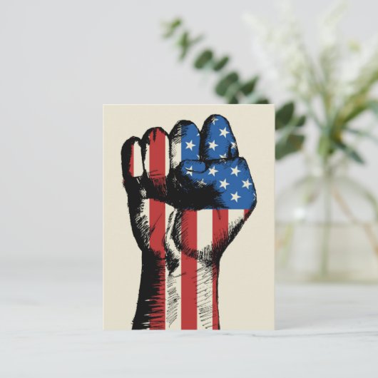 Amerikaanse vuist briefkaart (Staand voorkant)