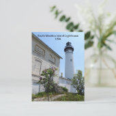 Amerikaanse vuurtoren op het eiland South Manitou Briefkaart (Staand voorkant)