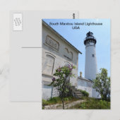 Amerikaanse vuurtoren op het eiland South Manitou Briefkaart (Voorkant / Achterkant)
