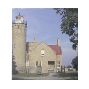 Amerikaanse vuurtoren van Michigan Old Mackinac Po Notitieblok