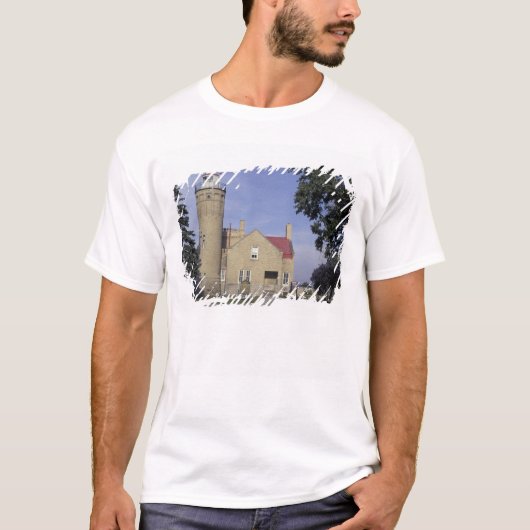 Amerikaanse vuurtoren van Michigan Old Mackinac Po T-shirt (Voorkant)