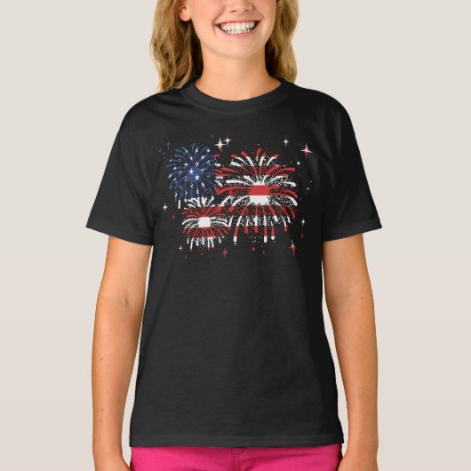Amerikaanse vuurwerkdag Onafhankelijkheidsdag T-Sh T-shirt (Voorkant)