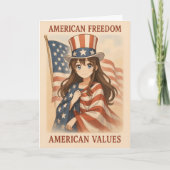 Amerikaanse waarden Anime Girl Kaart (Voorkant)