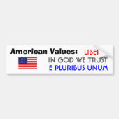 Amerikaanse waarden bumpersticker (Voorkant)