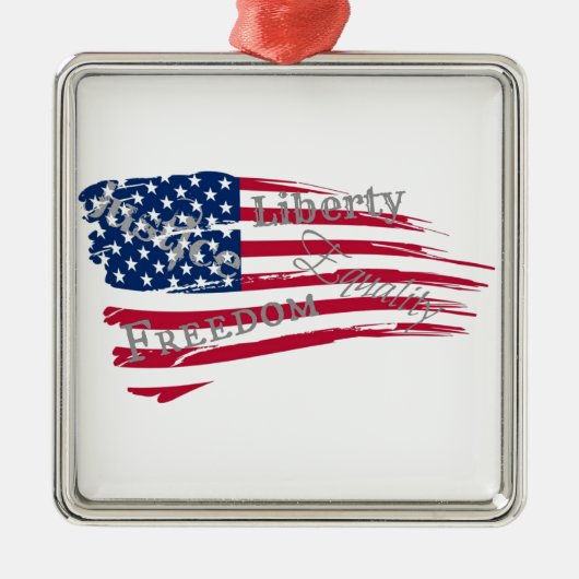 Amerikaanse Waarden Metalen Ornament (Voorkant)