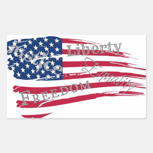 Amerikaanse waarden rechthoekige sticker (Voorkant)