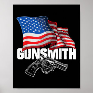 Amerikaanse wapensmid patriot Amerikaanse vlag ret Poster
