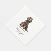 Amerikaanse Water Spaniel Bruiloft Cocktail Servet (Hoek)