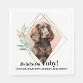 Amerikaanse Water Spaniel bruiloft servetten met f (Voorkant)