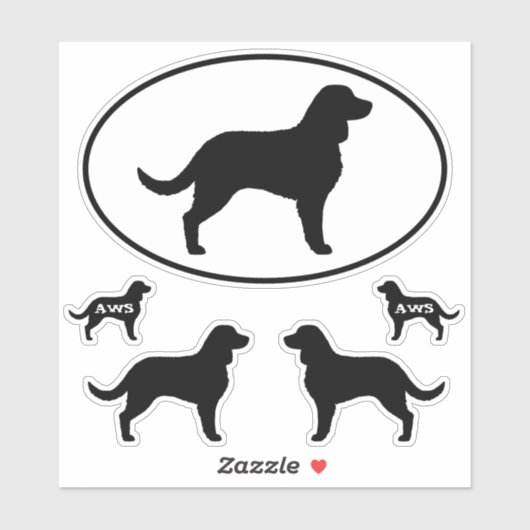 Amerikaanse Water Spaniel Dog Silhouette Sticker S (Vel)