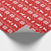 Amerikaanse Water Spaniel Hond Silhouetten Kerstmi Cadeaupapier (Hoek)