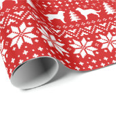 Amerikaanse Water Spaniel Hond Silhouetten Kerstmi Cadeaupapier (Rol Hoek)