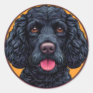 Amerikaanse Water Spaniel Landelijke Honden Kunst Ronde Sticker
