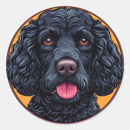 Amerikaanse Water Spaniel Landelijke Honden Kunst Ronde Sticker (Voorkant)
