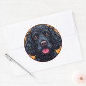 Amerikaanse Water Spaniel Landelijke Honden Kunst Ronde Sticker (Envelop)