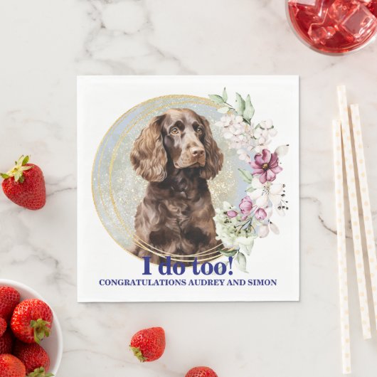 Amerikaanse Water Spaniel servetten met honden fot (Insitu)
