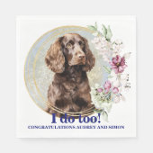 Amerikaanse Water Spaniel servetten met honden fot (Voorkant)