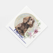 Amerikaanse Water Spaniel servetten met honden fot (Hoek)