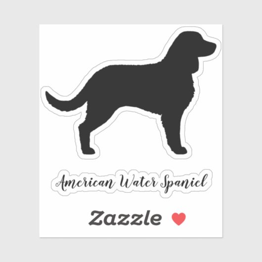 Amerikaanse Water Spaniel Silhouette Hondenras Vin Sticker (Vel)