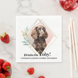 Amerikaanse Water Spaniel Trouwservetten met Foto Servet