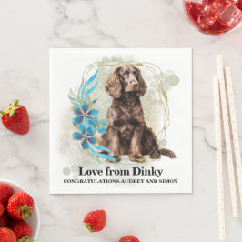 Amerikaanse Water Spaniel Trouwservetten met Foto Servet