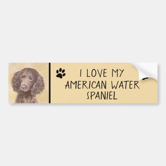 Amerikaanse waterspaniel schilderen - Oorspronkeli Bumpersticker (Voorkant)