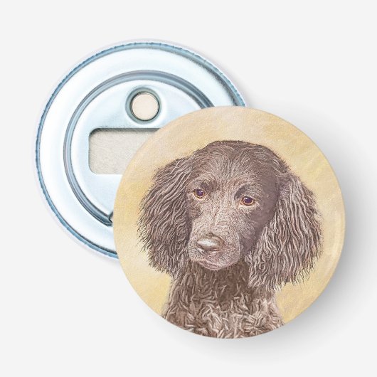 Amerikaanse waterspaniel schilderen - Oorspronkeli Button Flesopener (Voorkant)