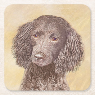 Amerikaanse waterspaniel schilderen - Oorspronkeli Kartonnen Onderzetters