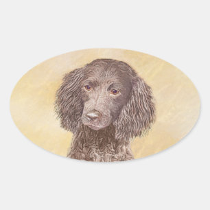 Amerikaanse waterspaniel schilderen - Oorspronkeli Ovale Sticker