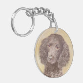 Amerikaanse waterspaniel schilderen - Oorspronkeli Sleutelhanger (Voorkant Links)