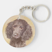 Amerikaanse waterspaniel schilderen - Oorspronkeli Sleutelhanger (Achterkant)
