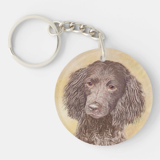Amerikaanse waterspaniel schilderen - Oorspronkeli Sleutelhanger (Voorkant)